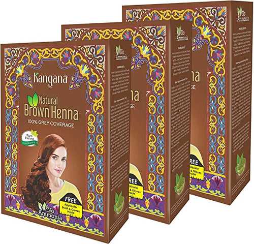 Kangana Natural Brown Henna (Pack of 3)
