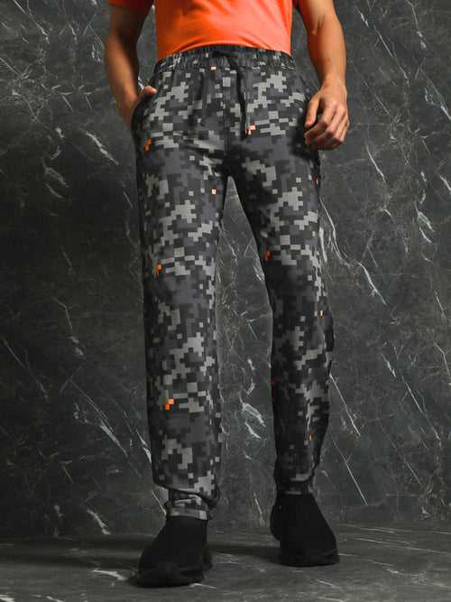 Black Camo Printed Straight Fit Jogger