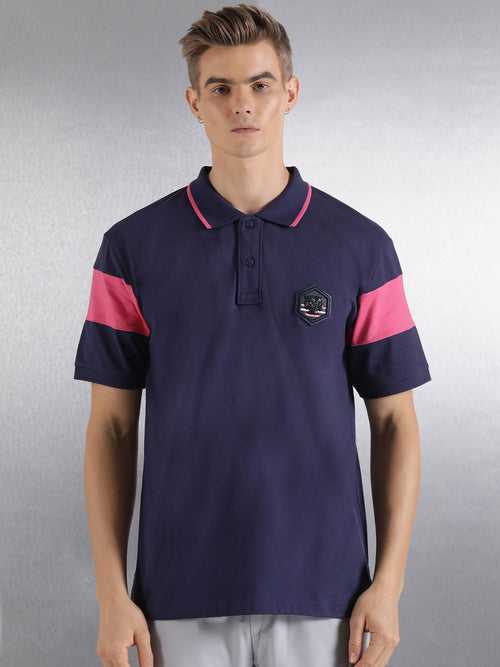 Navy Solid Relaxed Fit Polo