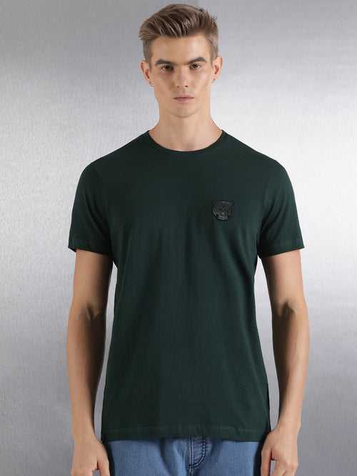 Emerald Solid Half Sleeve Regular Fit T-Shirt