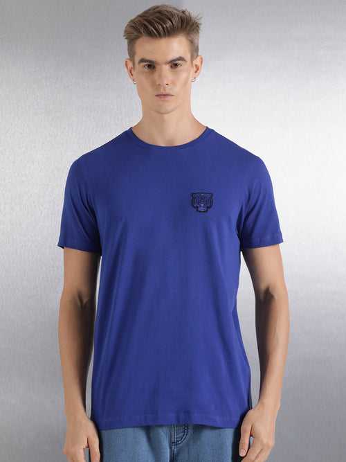 Cobalt Solid Half Sleeve Regular Fit T-Shirt