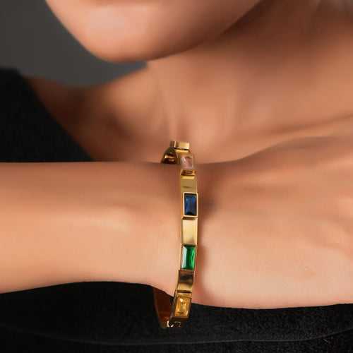 Multi Colour Stone Gold  Bracelet