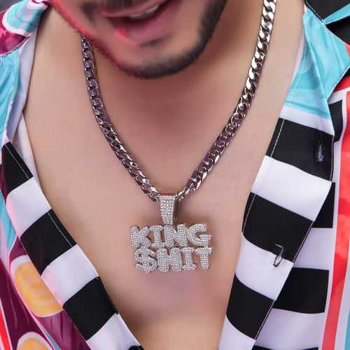 King Shit Silver chain With Diamond Pedant SPCP079