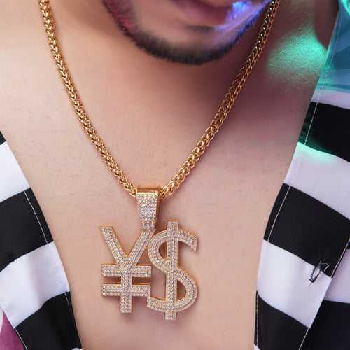 Yen Dollar Gold chain With Diamond Pedant GPCP073