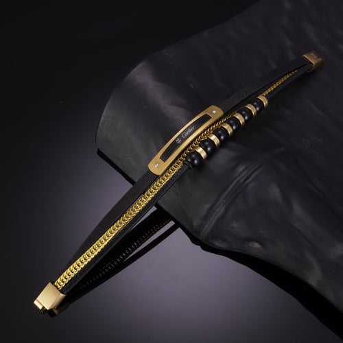 Targaryen Gold Multilayer Leather Bracelet