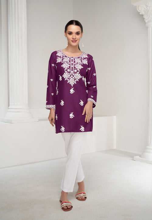 Chetna Purple Embroidery Kurta