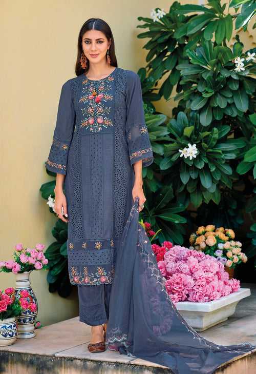 Sadia Cloud Schiffli Heavy Pakistani Suit Set