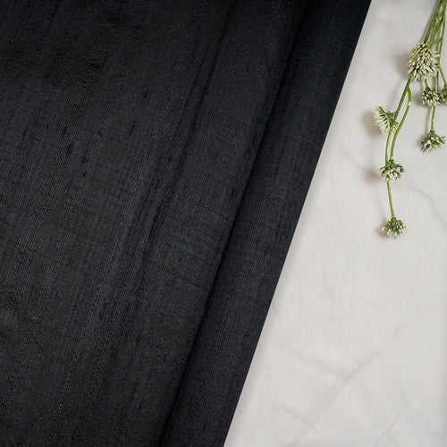 Black 70 GLM Dupion (Raw) Silk Fabric