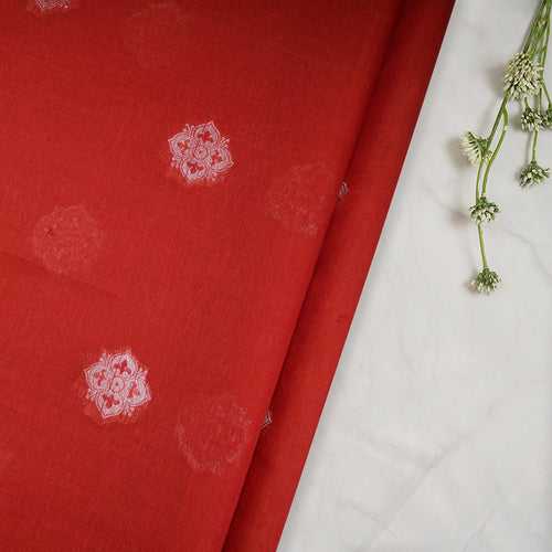 High Risk Red Motif Pattern Noile Silk Jacquard Fabric