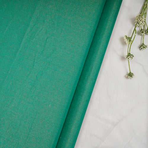 Vivid Green-Gold Noile Tissue Silk Fabric