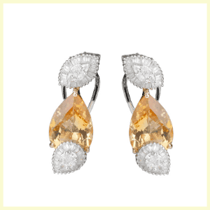 Citrine Diamond Earrings