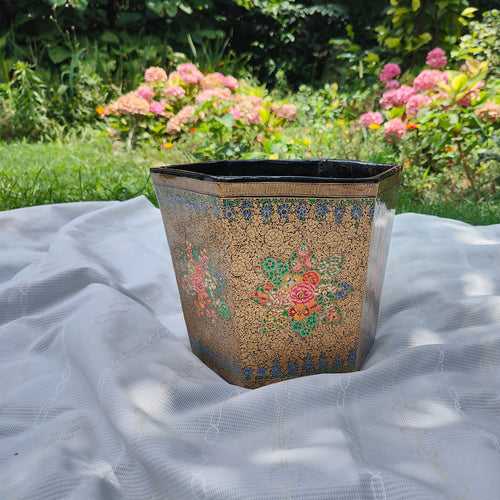 Sonth x Fayaz Ahmad Jan - Hand painted Papier mache Paper Bin