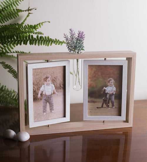 Wooden frame 193-2 with test tube vase