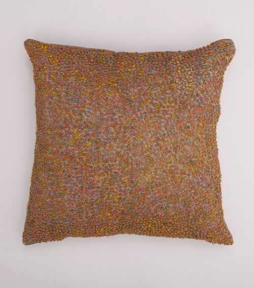 Multi Color French Knot Silk Cushion Cover