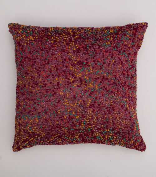 Multi Color French Knot Silk Cushion Cover