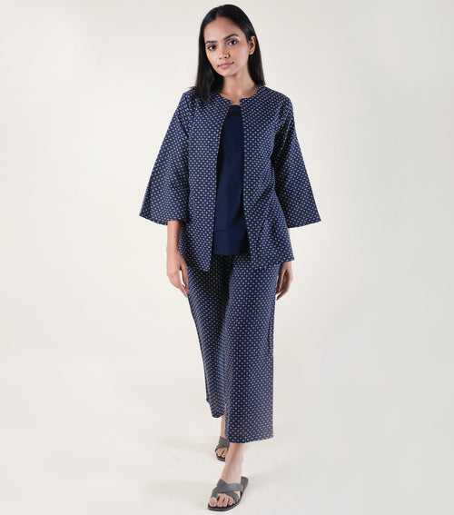 Navy Blue Cotton Woven Co-ord sets