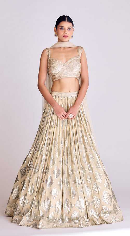 Ivory Georgette Lehenga Set