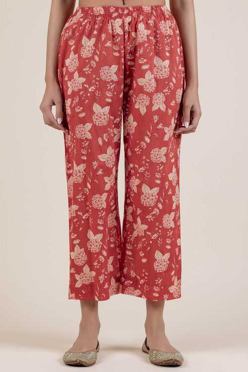 Floral Burnt Orange Trousers