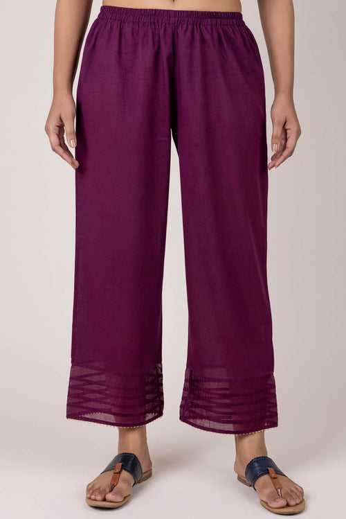 Wine Wide Leg Trousers