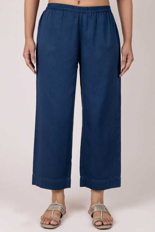 Indigo Wide Leg Trousers