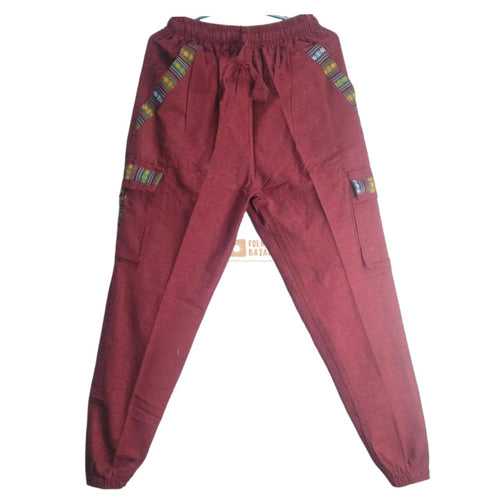 Cotton Joggers - Maroon (with Cargo pockets)