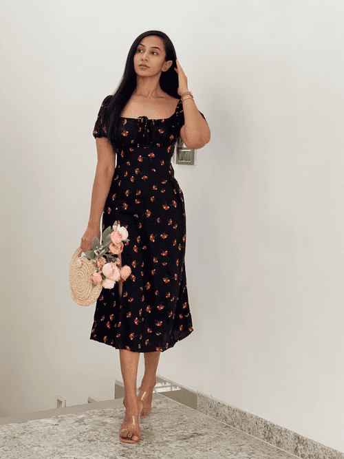 Madison Black floral dress