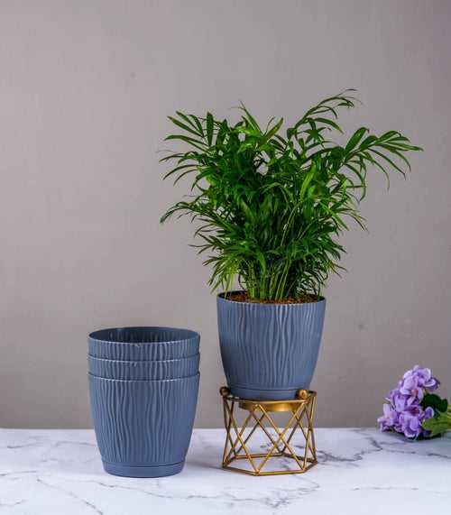 Grey Self Watering Tide Fiber Pots (Size: 5 Inch)