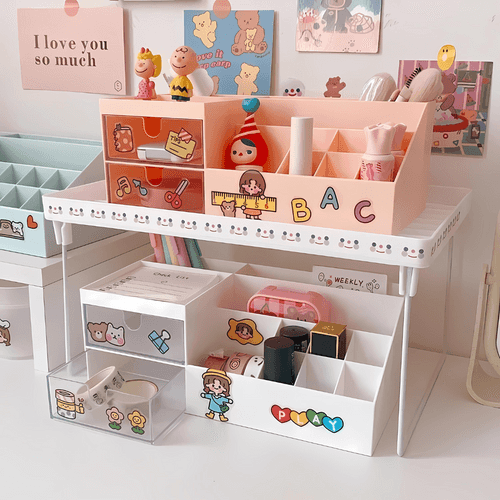 DIY Kawaii Desk Organiser with Stickers