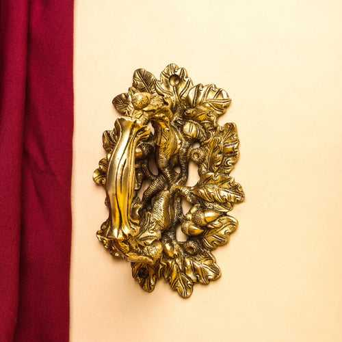 Brass Flower Door Handle (6 Inch)