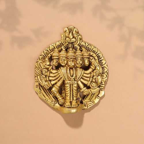 Brass Panchmukhi Hanuman Wall Hanging (4 Inch)