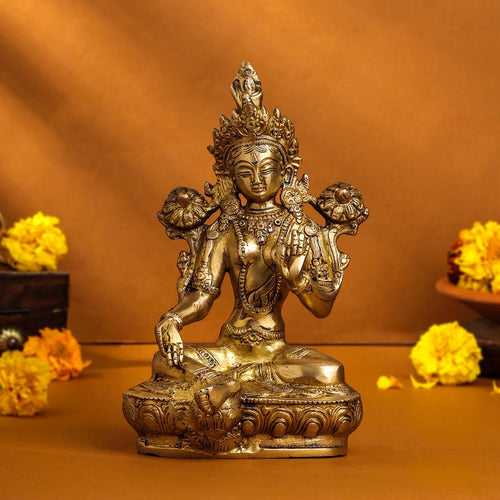 Brass Tara Devi Idol (8.2 Inch)