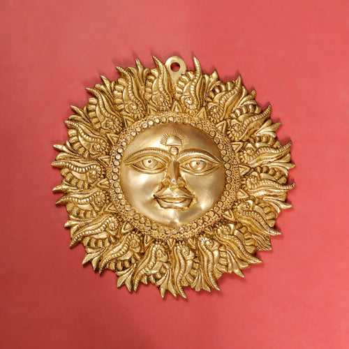 Brass Sun Face Wall Hanging (9.5 Inch)