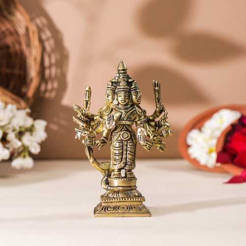 Brass Lord Murugan/Kartikeya Idol (6 Inch)