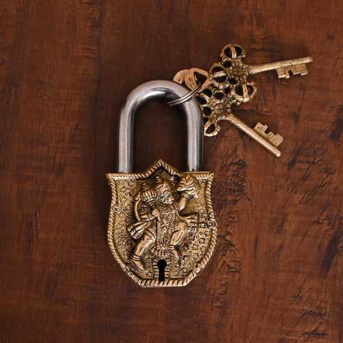 Brass Hanuman Door Lock (4.5 Inch)