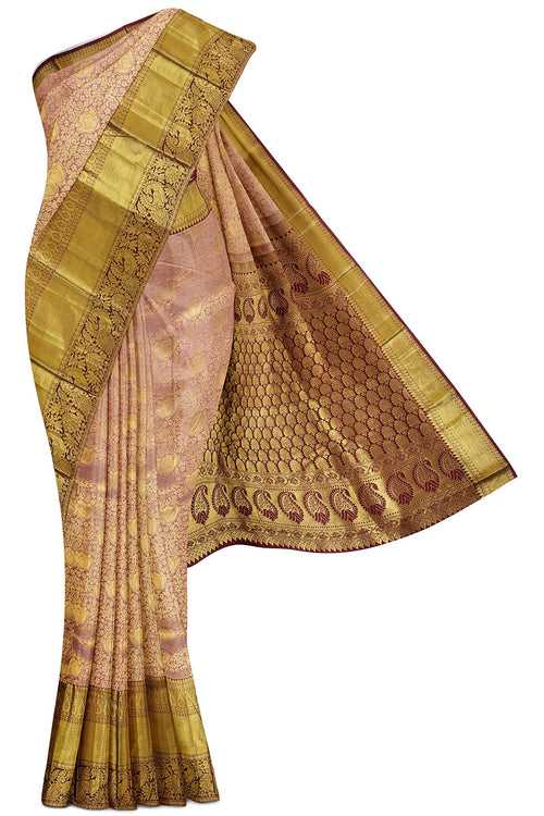 Onion Pink Dharmavaram Silk Saree