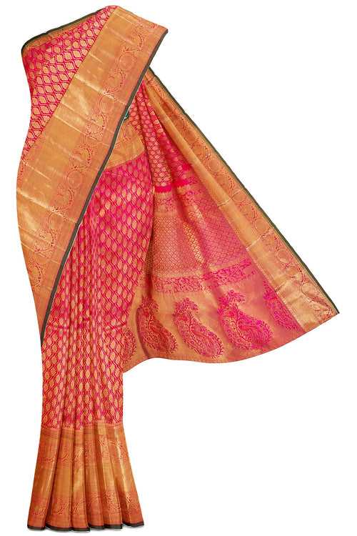 Pink Dharmavaram Silk Saree