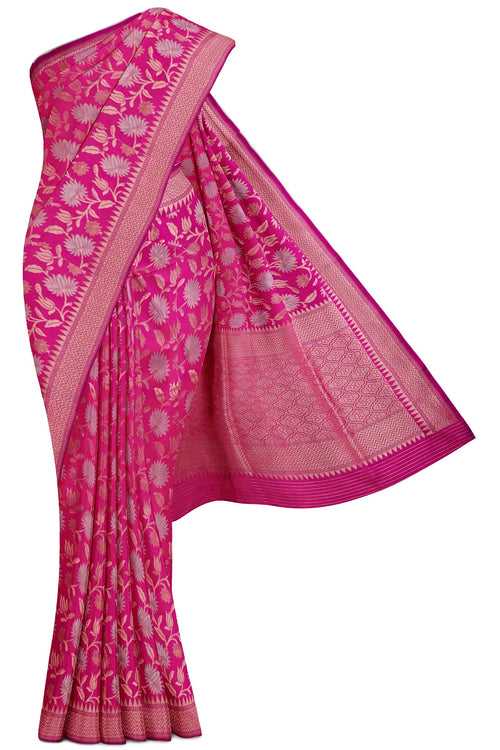 Pink Banaras Katan Silk Saree