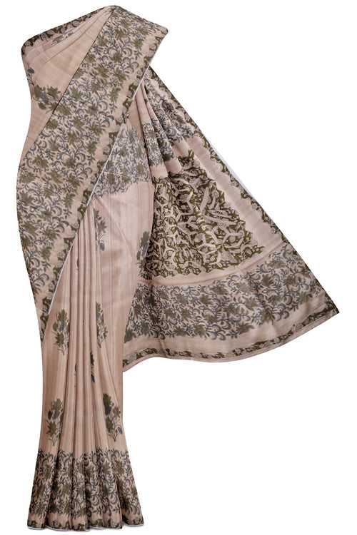 Sandal Banaras Tussar Saree