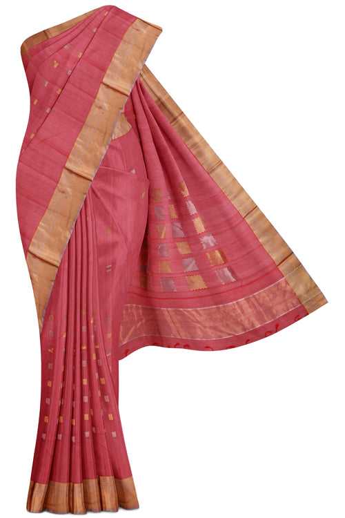 Red Chanderi Silk Cotton Saree