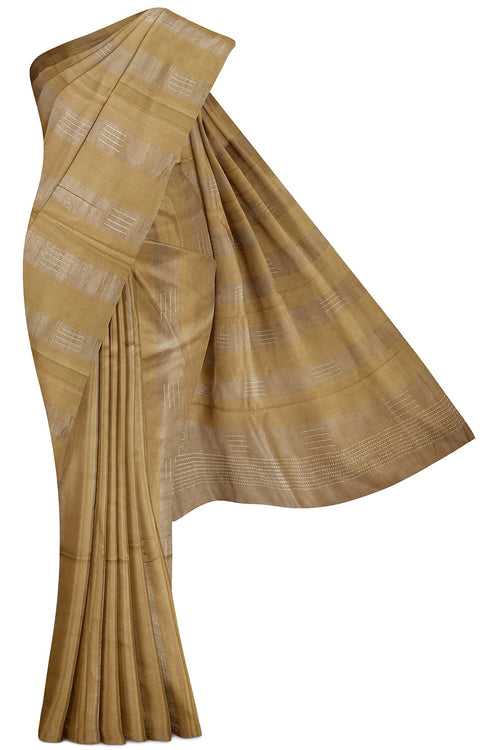 Mustard Tussar Silk Saree