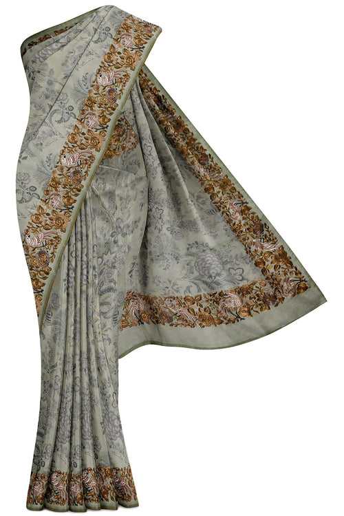 Green Organza Silk Saree