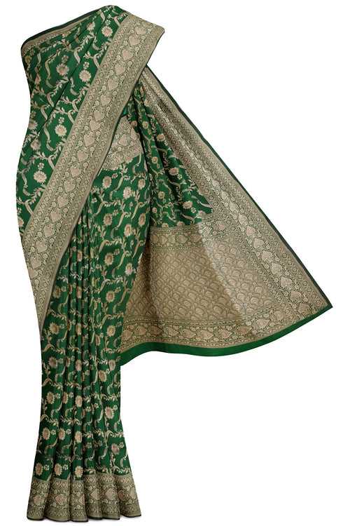 Green Banaras Katan Silk Saree