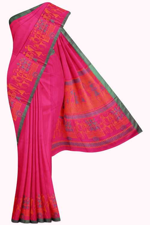 Pink Soft Silk Saree