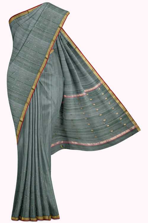 Green Chanderi Silk Cotton Saree