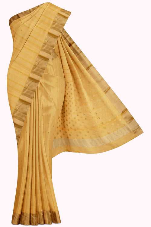 Yellow Chanderi Silk Cotton Saree