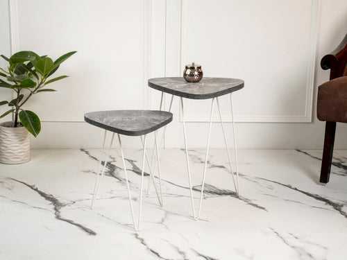 Thunderbolt Trinity Nesting Tables with Hairpin Legs, Side Tables, Wooden Tables, Living Room Decor by A Tiny Mistake