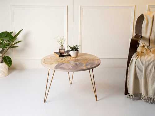 Rhapsody Round Coffee Tables, Wooden Tables, Coffee Tables, Center Tables, Living Room Decor by A Tiny Mistake
