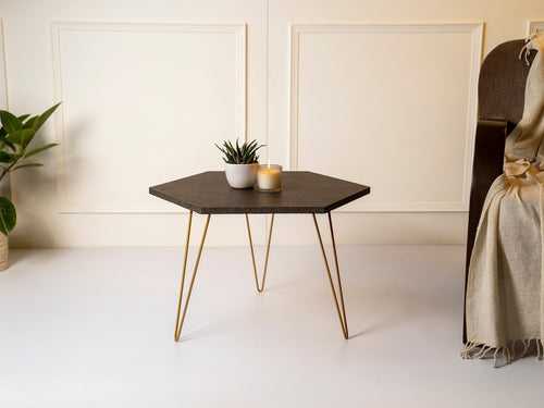 Twilight Hexagon Small Coffee Tables, Wooden Tables, Coffee Tables, Center Tables, Living Room Decor by A Tiny Mistake