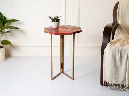 Rang Octagon Oblique Side Tables, Wooden Tables, Living Room Decor by A Tiny Mistake