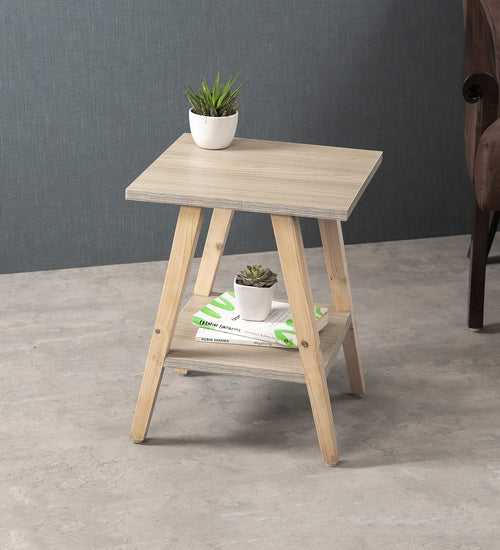 Pine Hues Trapezium Incline Table, Side Table, Wooden End Table, Living Room Decor